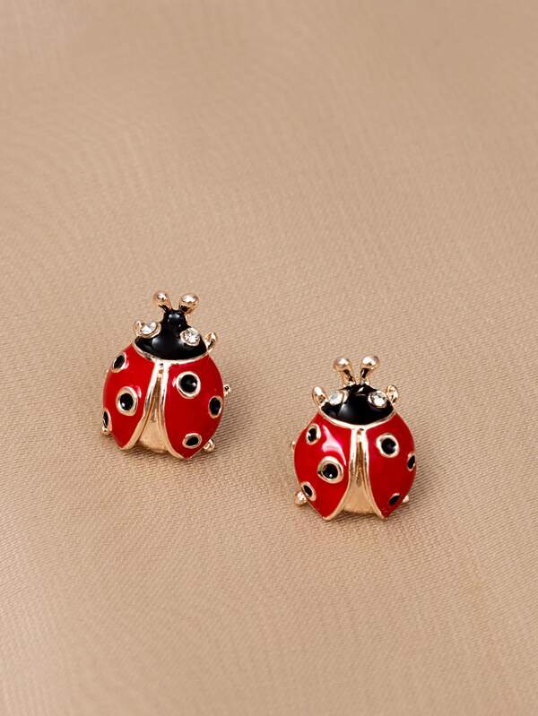 Ladybug Design Earrings