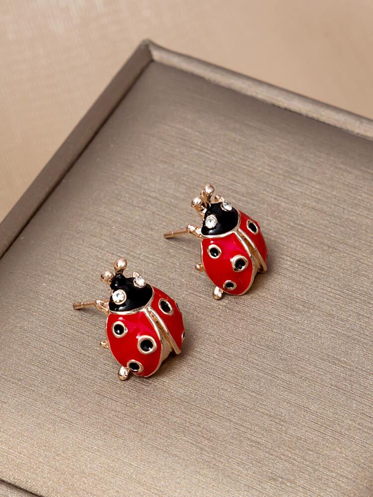 Ladybug Design Earrings