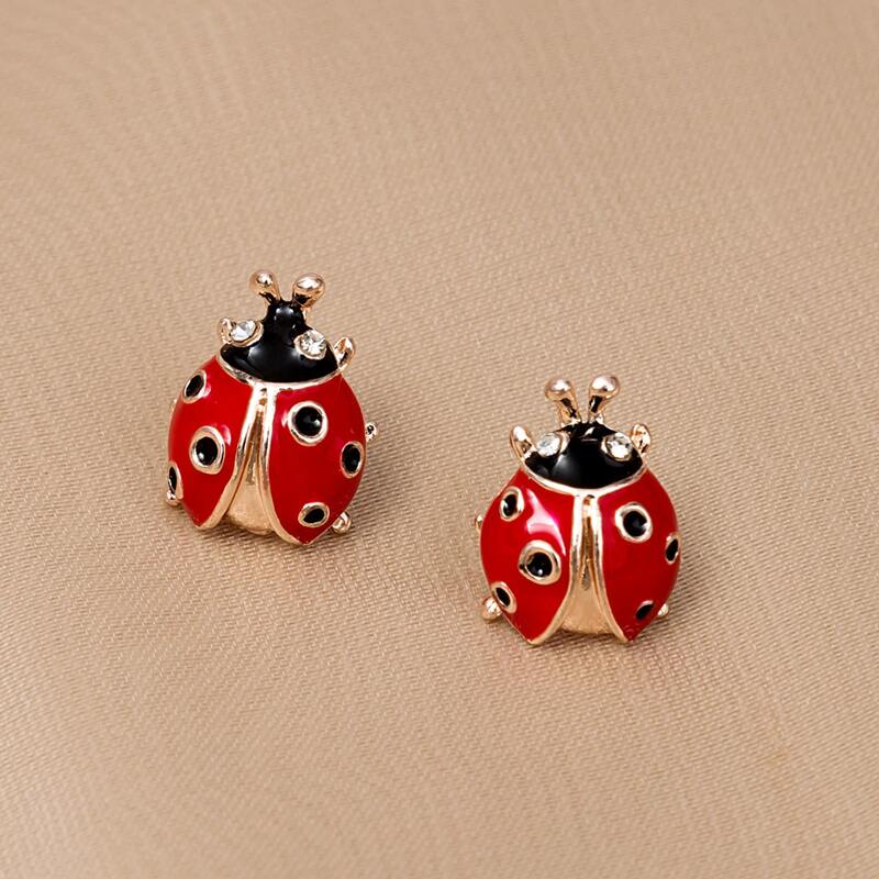 

Ladybug Decor Stud Earrings, Red