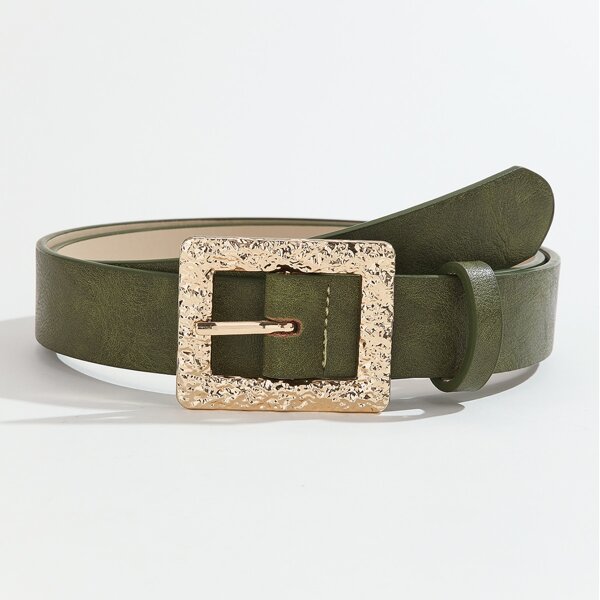 

Square Buckle Belt With Hole Punch, Green