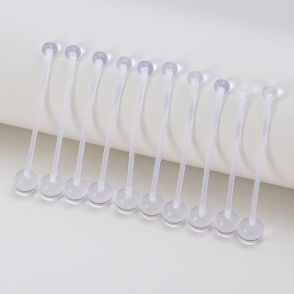 

10pcs Acrylic Belly Ring, Clear
