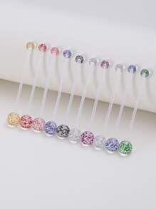 10pcs/set Random Belly Ring Unisex Fashion Punk Body Piercing Jewelry - Multicolor - View 1