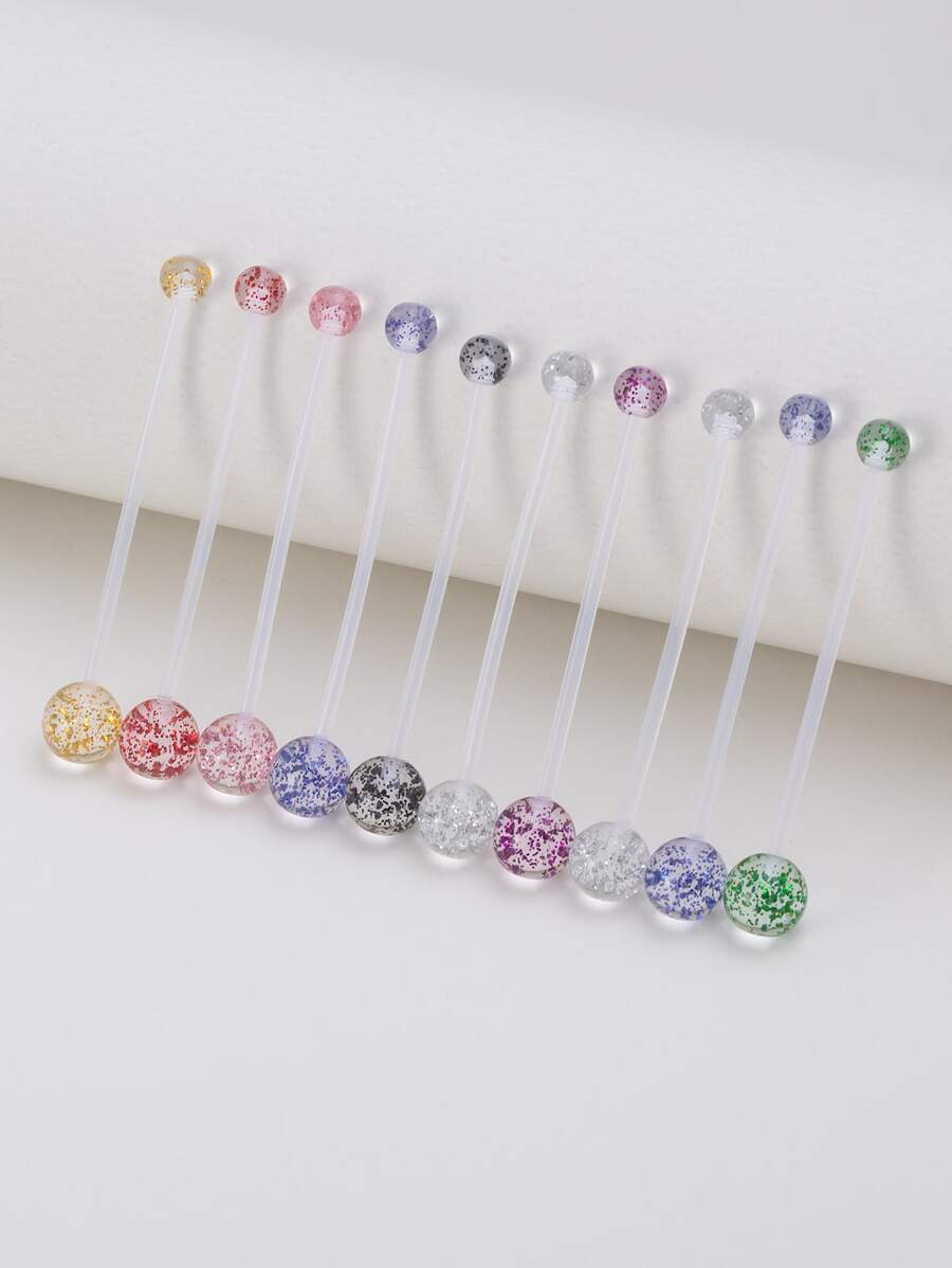 10pcs/set Random Belly Ring Unisex Fashion Punk Body Piercing Jewelry - Multicolor - View 1