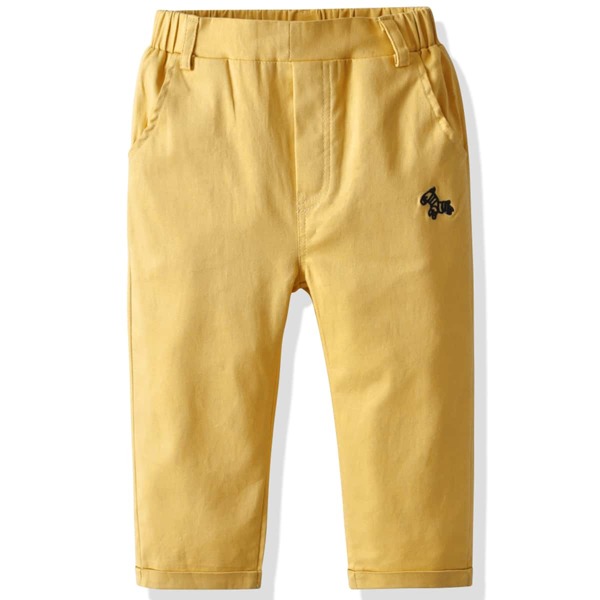 

Toddler Boys Horse Embroidery Slant Pocket Tapered Pants, Yellow
