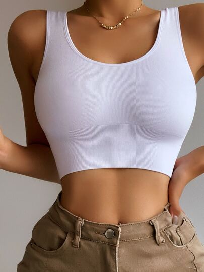 SHEIN Solid Rib Bralette