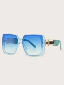 Metallic Decor Ombre Simple Fashionable Fashion Glasses, Casual Vacation - Blue - View 1