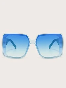 Metallic Decor Ombre Simple Fashionable Fashion Glasses, Casual Vacation - Blue - View 2