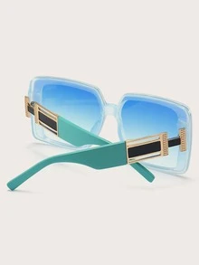 Metallic Decor Ombre Simple Fashionable Fashion Glasses, Casual Vacation - Blue - View 3