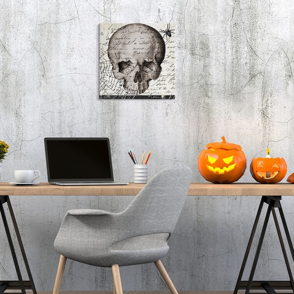 

Skull Print Unframed Painting, Multicolor