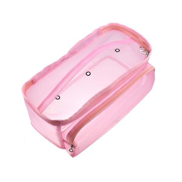 

1pc Solid Color Mesh Storage Bag, Pink