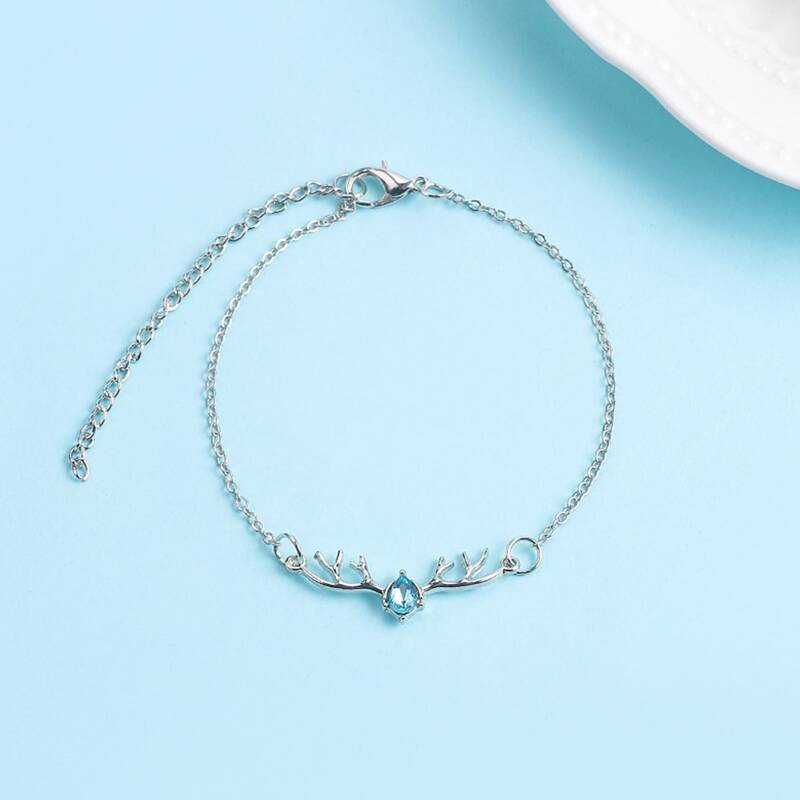 

Rhinestone Decor Chain Bracelet, Silver