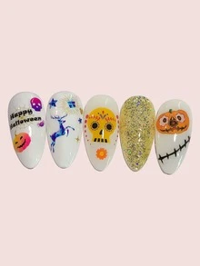 6sheets Halloween Nail Art Sticker - Multicolor - View 2