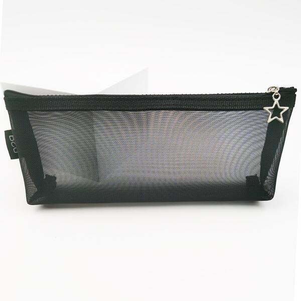 

1pc Mesh Pencil Case, Black