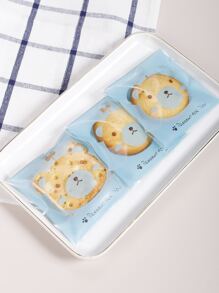 100pcs Self-Adhesive Plastic Biscuit Bag,Cute Cartoon Bear Graphic Disposable Packaging Bag School Supplies Food Bag Food Box Suitable For Candy Chocolate Cookies Etc.