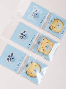 100pcs Self-Adhesive Plastic Biscuit Bag,Cute Cartoon Bear Graphic Disposable Packaging Bag School Supplies Food Bag Food Box Suitable For Candy Chocolate Cookies Etc.