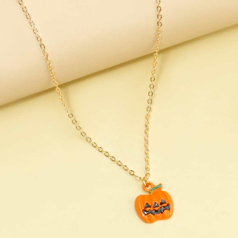 

Halloween Pumpkin Decor Chain Necklace, Multicolor