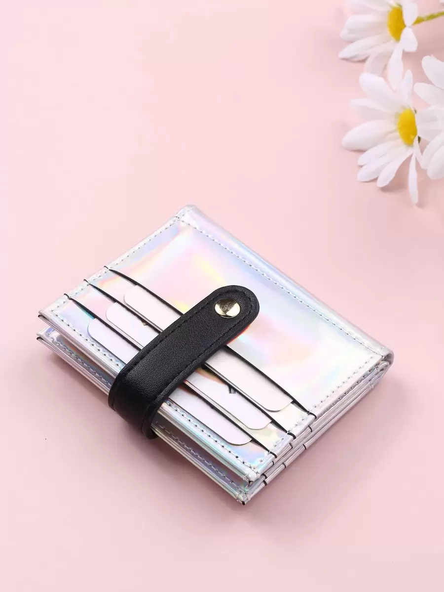 全息按扣 轻便便携卡包 白领阶层 女性 节日 周年 生日 礼品 配件 礼品卡夹 钱包 名片夹 信用卡夹 身份证夹 女士 女士钱包 迷你钱包 零钱包 钱包 卡片钱包 - 銀色 - 查看 1