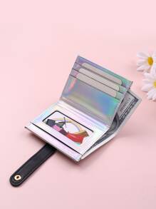 全息按扣 轻便便携卡包 白领阶层 女性 节日 周年 生日 礼品 配件 礼品卡夹 钱包 名片夹 信用卡夹 身份证夹 女士 女士钱包 迷你钱包 零钱包 钱包 卡片钱包 - 銀色 - 查看 2