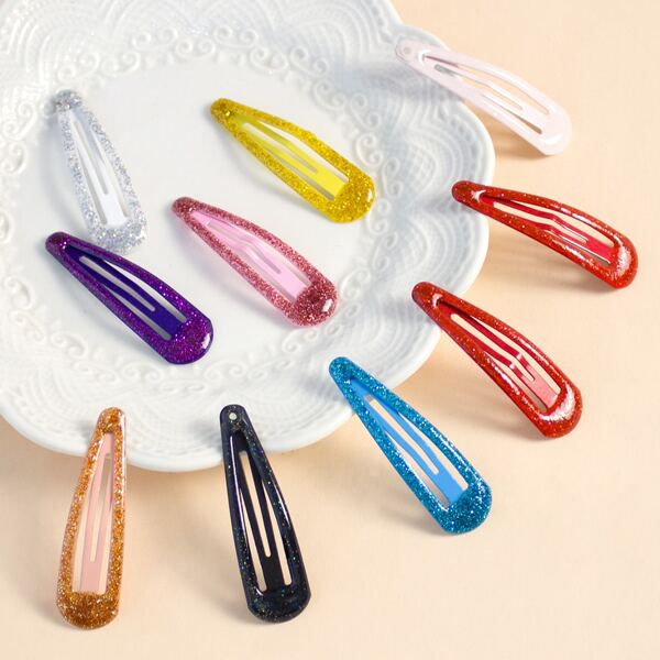

10pcs Toddler Girls Minimalist Hair Clip, Multicolor