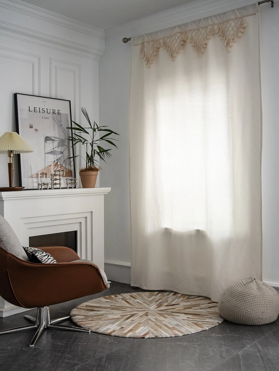 流蘇裝飾單片窗簾 - 彩色 - 查看 1