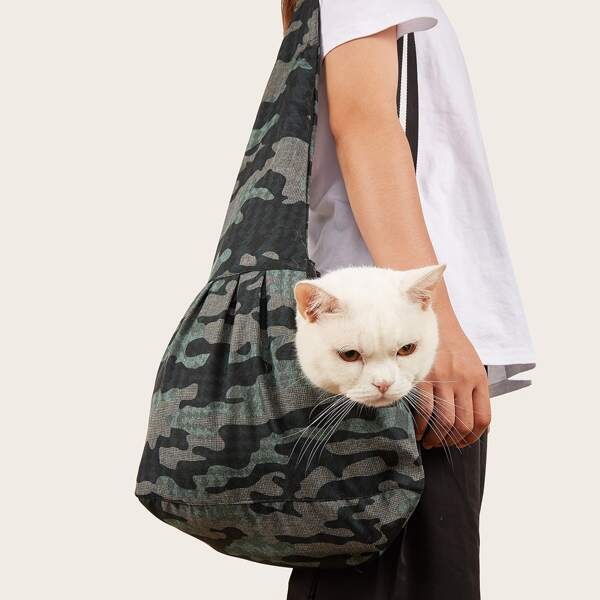 

Camo Print Pet Carrier Bag, Multicolor