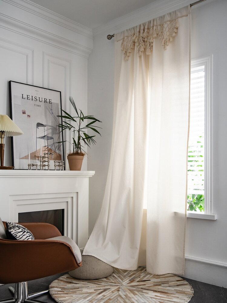 流蘇裝飾單片窗簾 - 彩色 - 查看 6