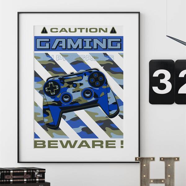 

Gamepad Print Unframed Painting, Multicolor