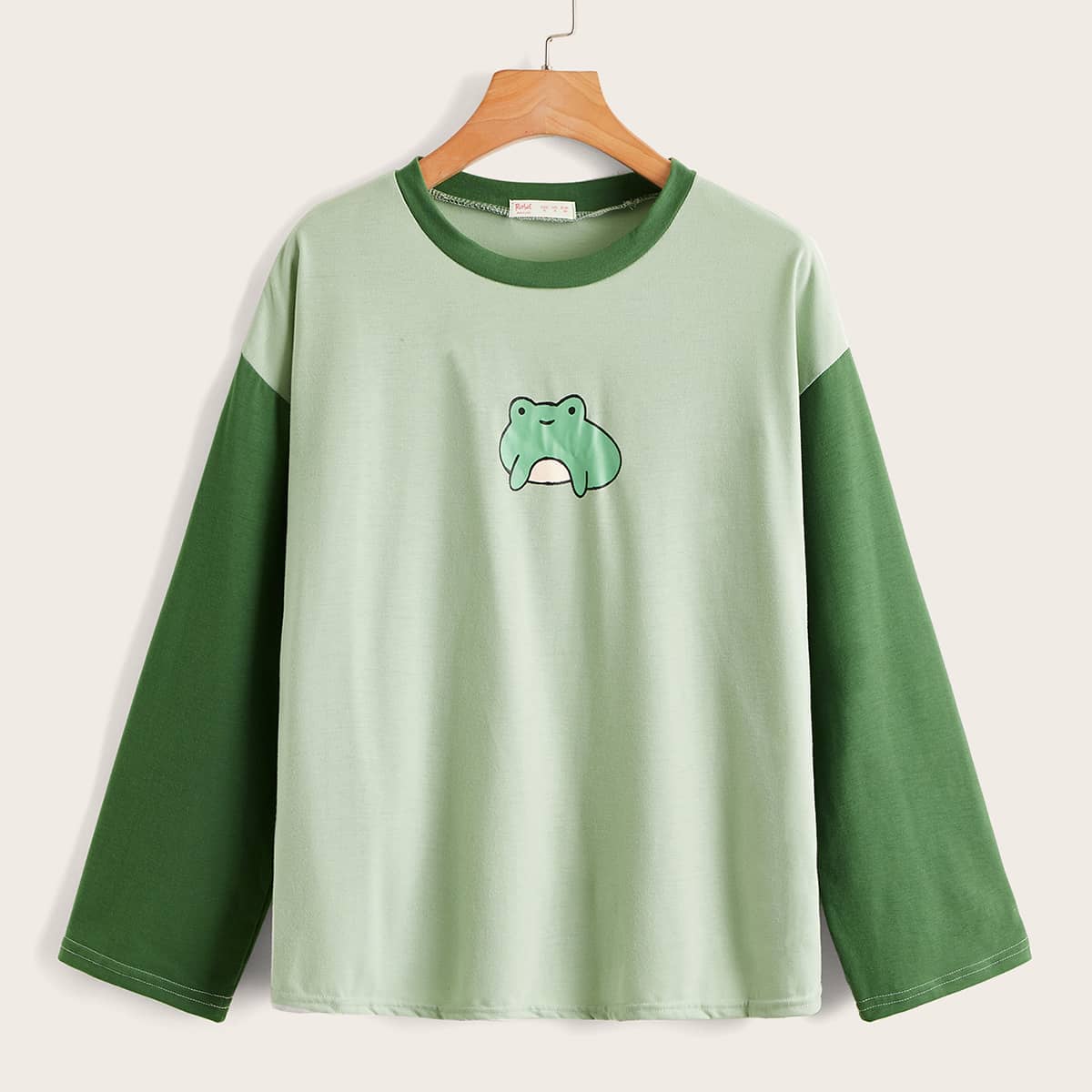 

Cartoon Frog Graphic Colorblock Tee, Multicolor