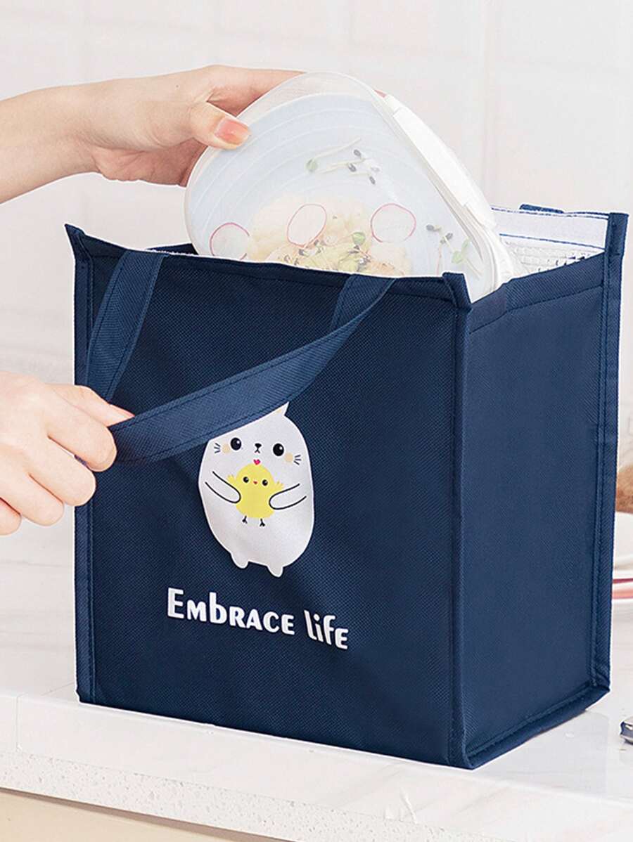 Cartoon Graphic Lunch Bag - Multicolor - View 1