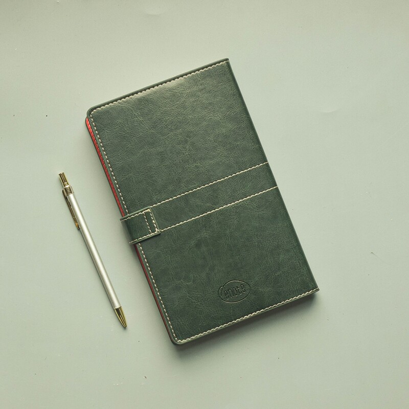 

1pc PU Cover Notebook, Dark green