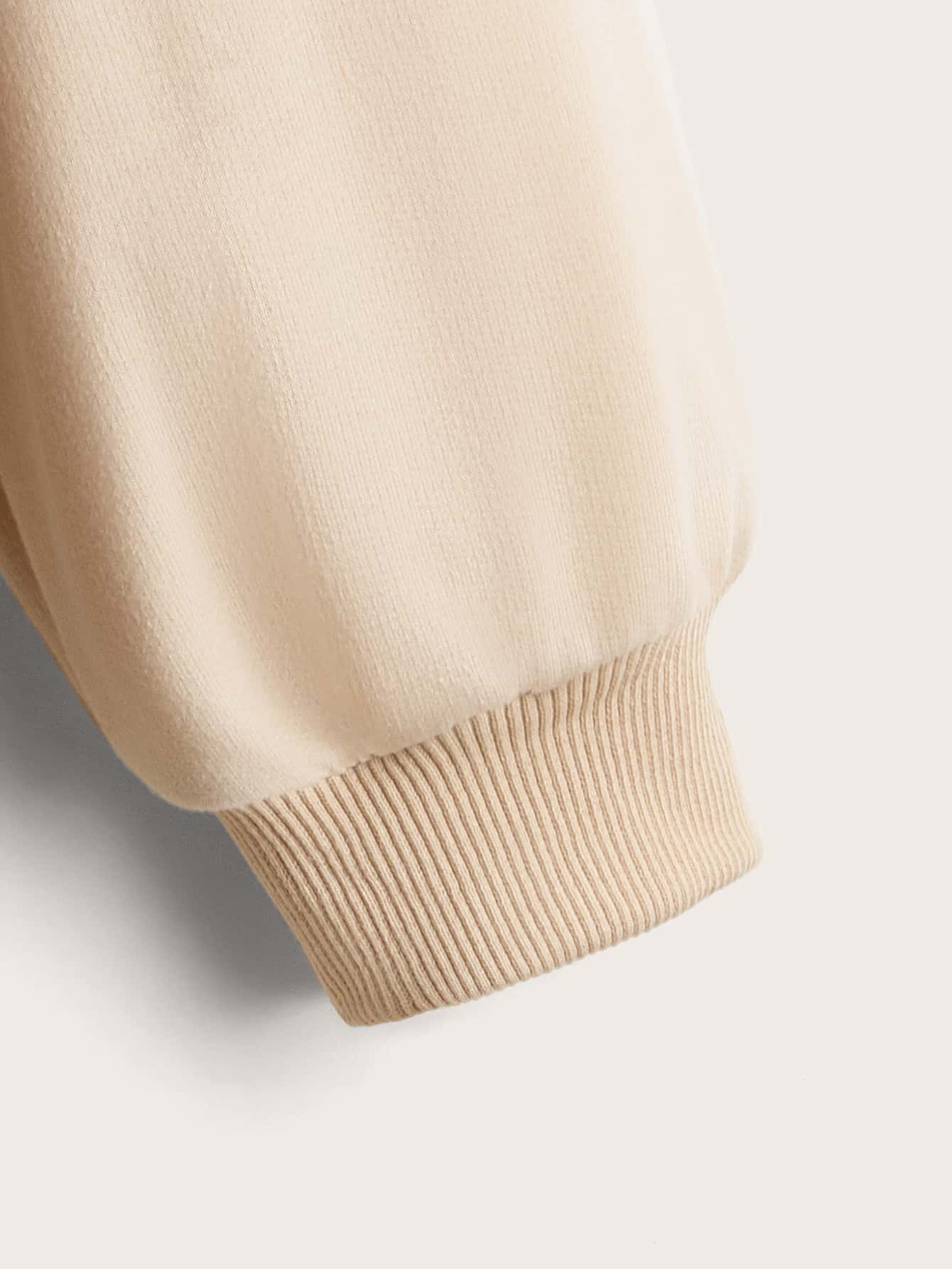 Tween Girl Letter Graphic Color Block Drop Shoulder Sweatshirt