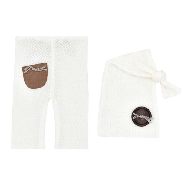 

Newborn Photography Pocket Patched Pants & Hat, Multicolor