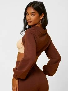 SHEIN SXY Áo len nữ màu trơn Gợi cảm - Màu nâu Sô-cô-la - Xem 5