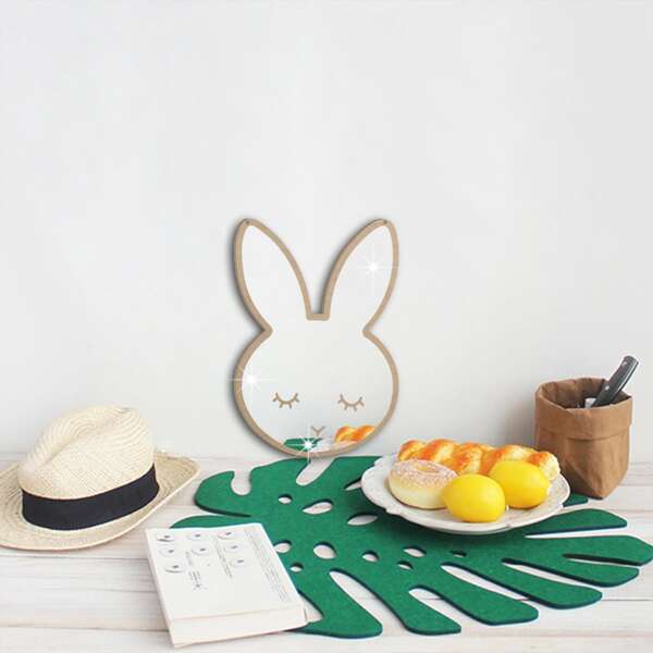 

Rabbit Shaped Mirror Surface Wall Sticker, Silver