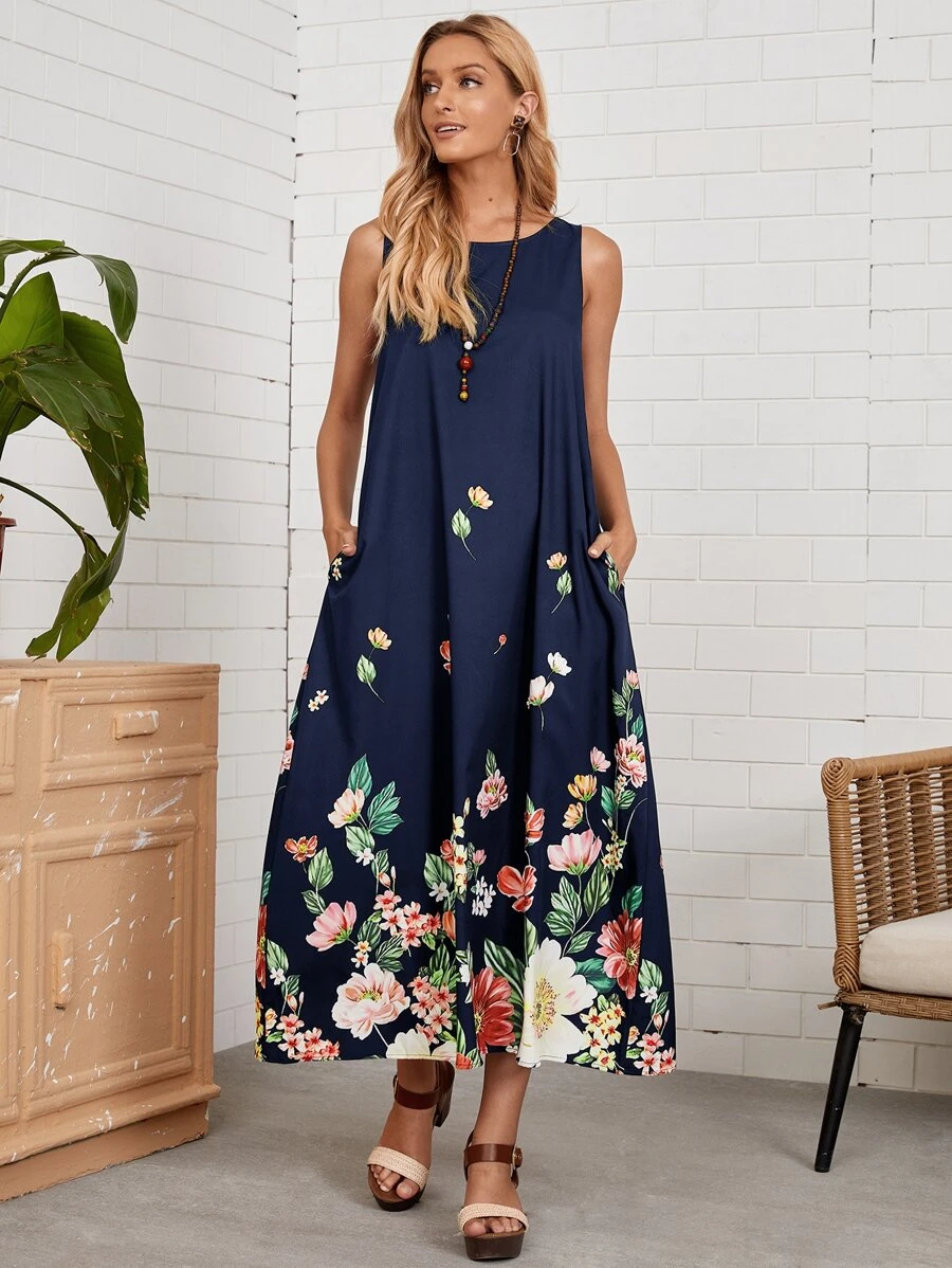 EMERY ROSE Hidden Pocket Floral Dress