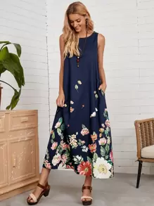 EMERY ROSE Hidden Pocket Floral Dress