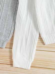 Muchica 2pcs Ribbed Knit Pullover - Multicolor - View 3