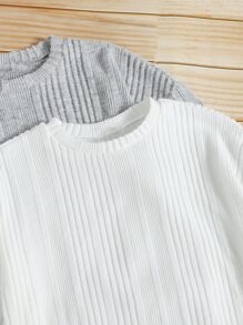 Muchica 2pcs Ribbed Knit Pullover - Multicolor - View 5