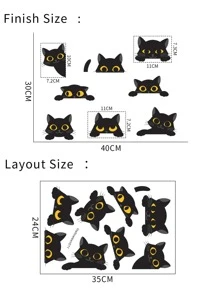 1 bộ Cartoon Cat Switch Sticker - Nhiều màu - Xem 3