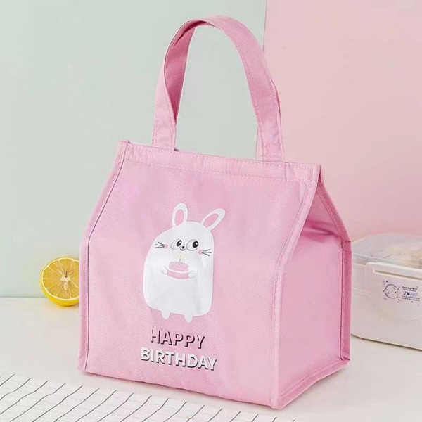 

Cartoon Rabbit Print Lunch Bag, Multicolor