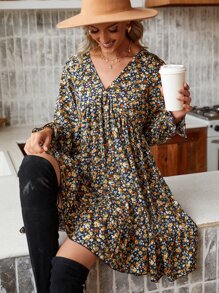 SHEIN Frenchy Đầm Xù Họa tiết hoa Boho - Nhiều màu - Xem 5