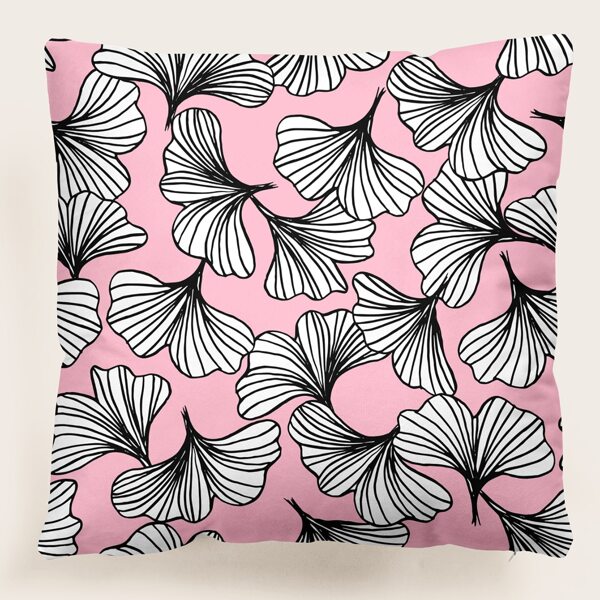 

Leaf Print Cushion Cover Without Filler, Multicolor