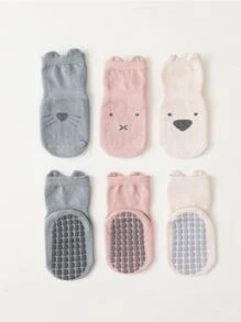 3pairs Toddler Kids Animal Print Anklet Socks - Multicolor - View 1