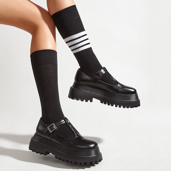 

Minimalist Platform Mary Janes, Black