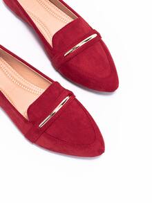 Metal Decor Loafers - Red - View 5