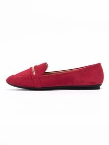 Metal Decor Loafers - Red - View 7