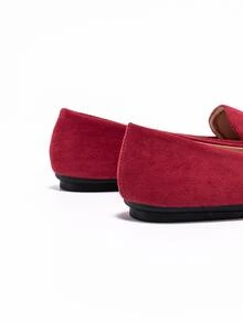 Metal Decor Loafers - Red - View 8