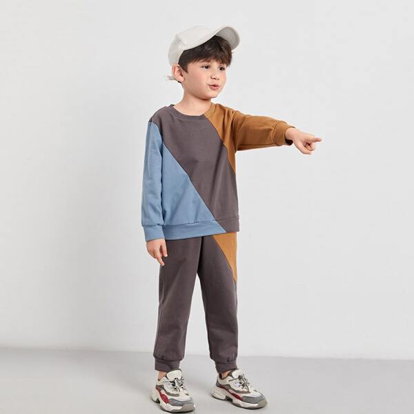

Toddler Boys Color Block Pullover & Sweatpants, Multicolor
