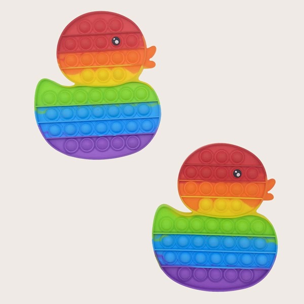 

1pc Duck Shaped Random Push Pop Bubble, Multicolor