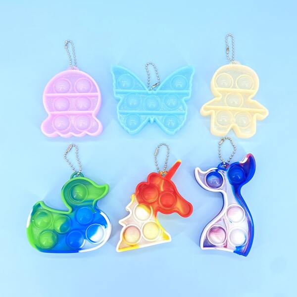 

6pcs Random Color Push Pop Bubble, Multicolor